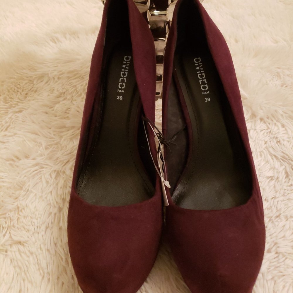 Burgundy Suede Heel